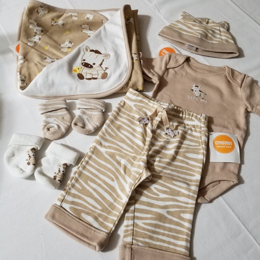 Gymboree Brand New Baby Little Zebra Blanket, 0-3 month bodysuit, pants, hat, NW
